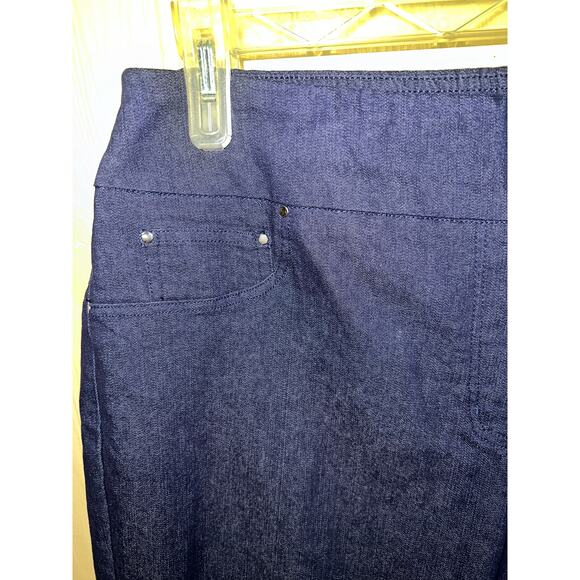 Ruby Rd. Jeans Women's 18W Crop Ankle Keyhole Cut Out Pull-On Skinny Denim - Picture 6 of 8